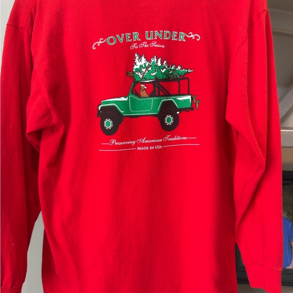 Over Under Kids Red Long Sleeve Christmas Tee